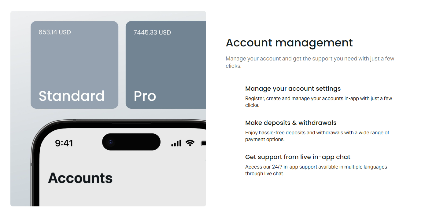 exness-app-account-management